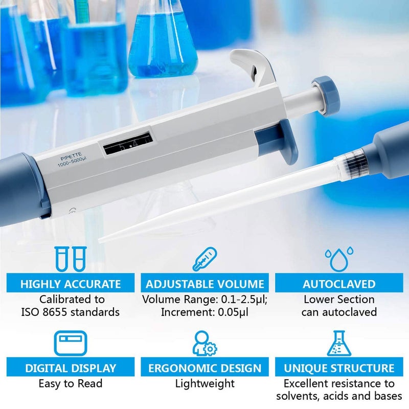 New Cayon Store Adjustable Pipettor Pipette Micropipette High-Accurate MicroPipette Variable Volume Pipette 200ul-1000ul - Image 4