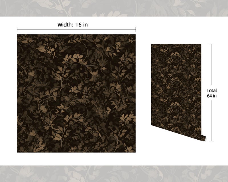 FLFK Peel and Stick Wallpaper Black Gothic Wall Paper for Bedroom Kitchen Apartment Decor 16" x 64" - Image 2