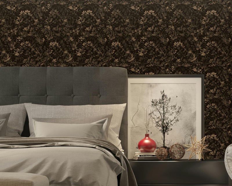 FLFK Peel and Stick Wallpaper Black Gothic Wall Paper for Bedroom Kitchen Apartment Decor 16" x 64" - Image 5