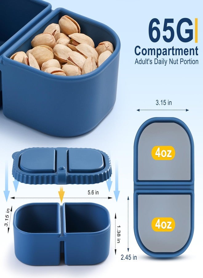 LOROTOCO 3 Pack Silicone Reusable Snack Containers with Lids - 8 oz Double Compartment Snackle Box for Kids & Adults, BPA-Free & Leakproof, Small for Dressing, Snacks, School, Office, Picnic - Image 2