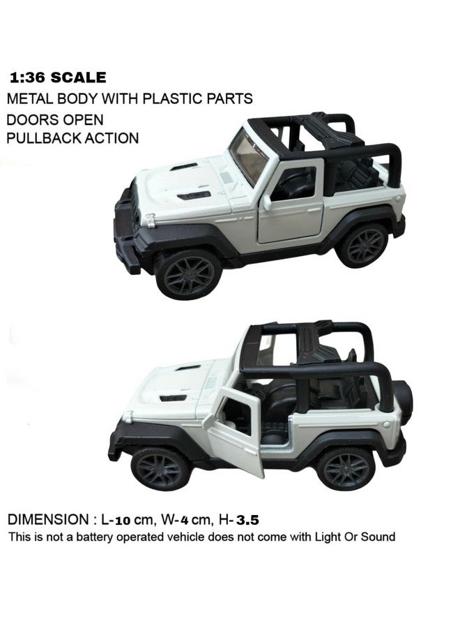 RUHANI Metal Mini Thar Toy Car 1:36 Die-cast Pull Back Model Car with Open The Door for Kids (Color May Vary) - Image 4