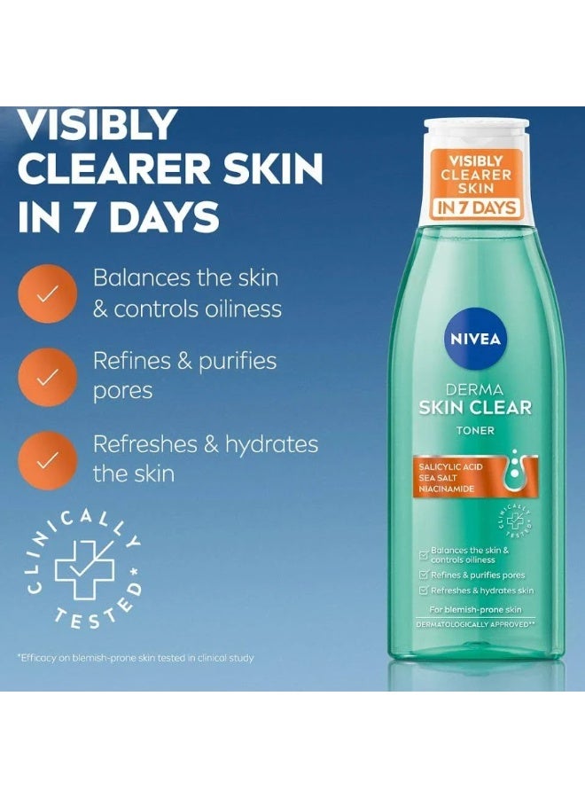 نيفيا تونر نيفيا ديرما سكين كلير (Nivea Derma Skin Clear) المضاد للشوائب، 200 مل - Image 3