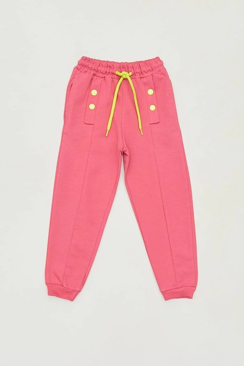 فولامودا Button Detailed Lace Waist Jogger Girl's Sweatpants