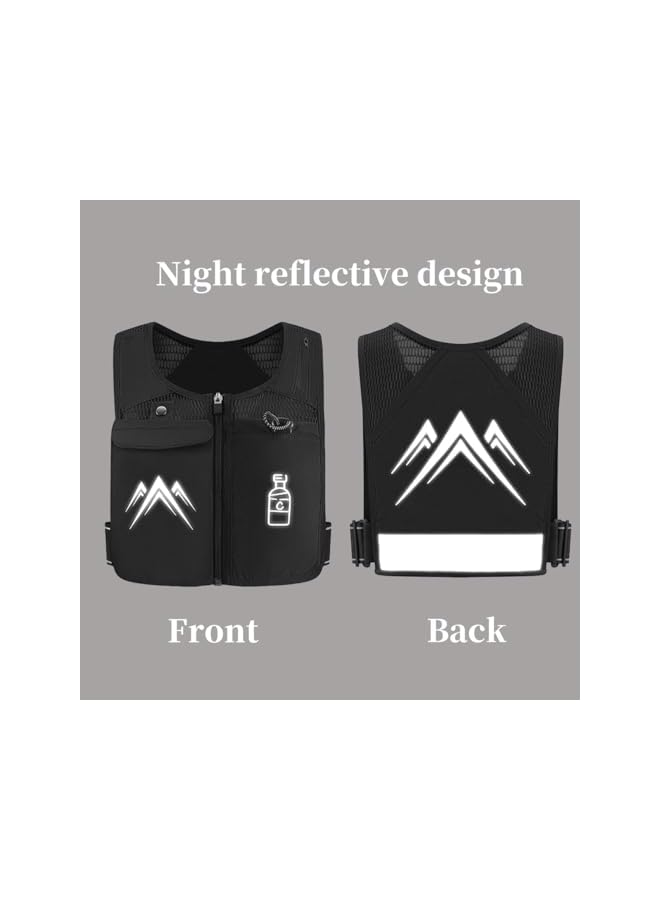 PROMASS Hydration Pack Backpack, Multi Pocket Design Running Vest with 470ML Water Bag, Breathable Lightweight Hydration Vest, Reflective Sports Chest Pack for Hiking, Trail, Cycling Race, Marathon, Black - Image 5