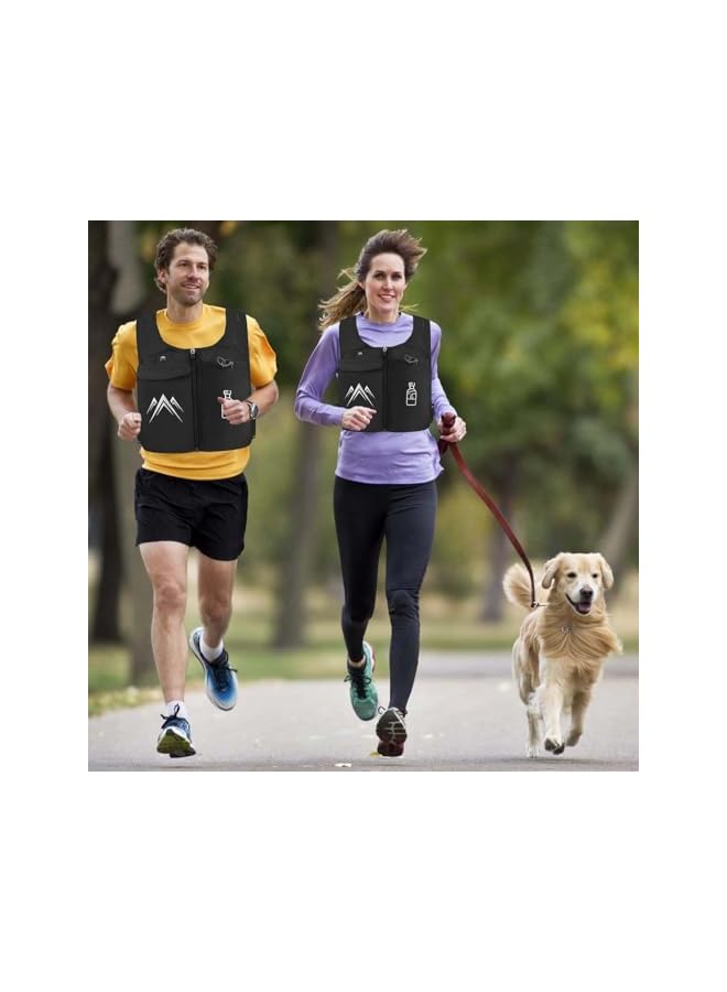 PROMASS Hydration Pack Backpack, Multi Pocket Design Running Vest with 470ML Water Bag, Breathable Lightweight Hydration Vest, Reflective Sports Chest Pack for Hiking, Trail, Cycling Race, Marathon, Black - Image 3