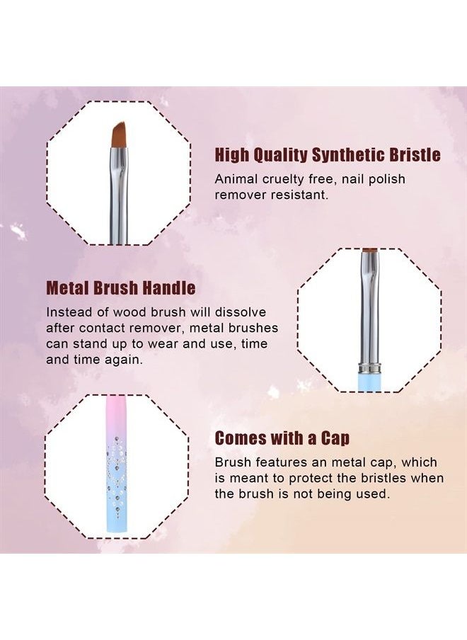 AIEX 3pcs Nail Art Clean Up Brushes, Nails Painting Brushes, Round & Angled Head Pen Silicone Nail Art Acrylic Pen Brushes Dotting Pen Nail Painting Tools for Nail Art Design Polish Mistake Cleaning  - Image 3