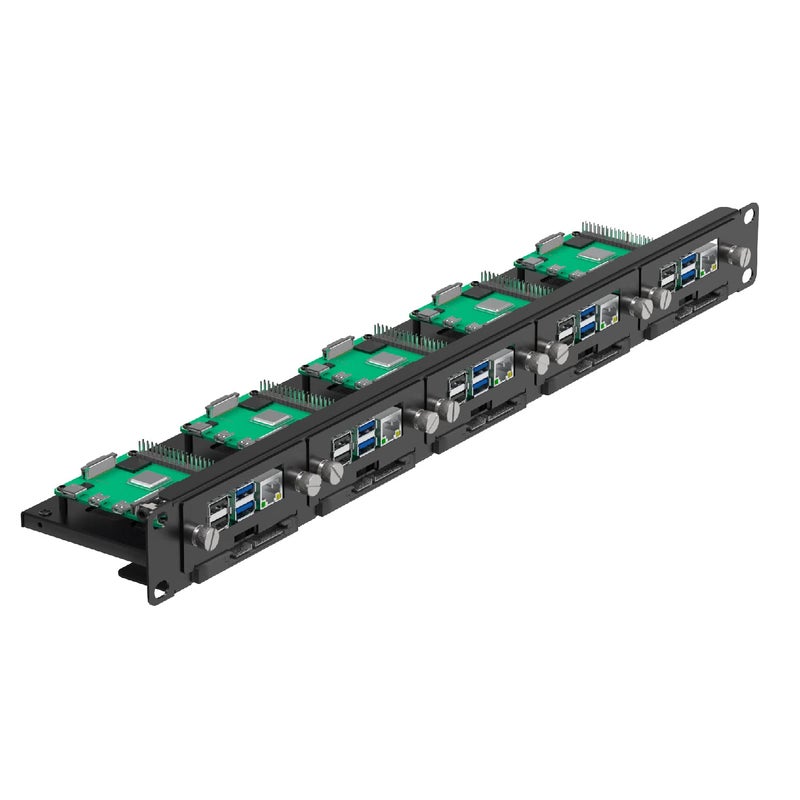 UCTRONICS 19 1U Rackmount for Raspberry Pi SSD Bracket for Any 25 SSDs Hold Up to 5 Raspberry Pi 54B Boards FrontRemovable with Captive Screws
