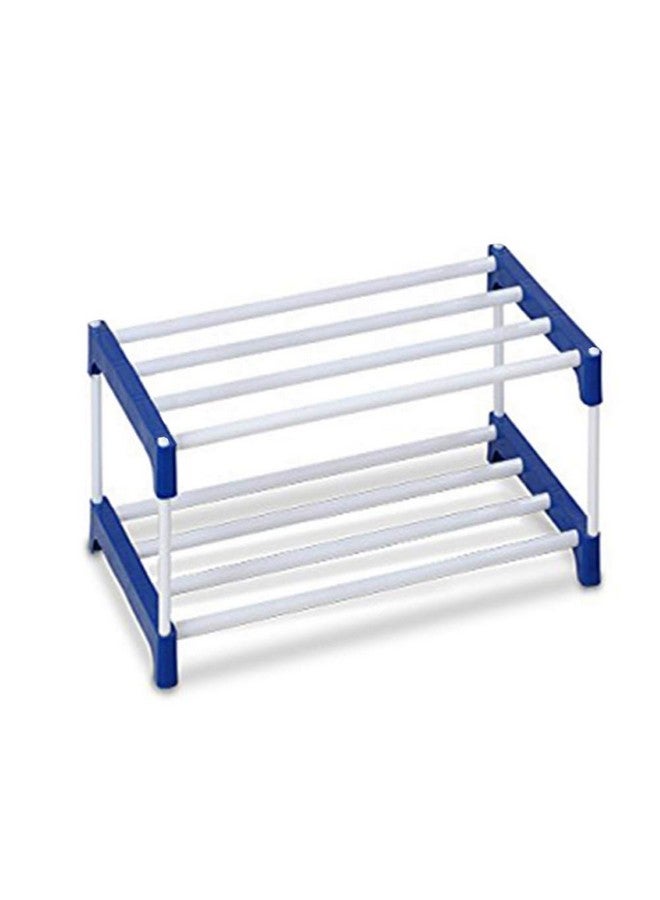 Ebee 4 Pair Metal Shoe Stand (Blue, 2 Shelves) - Image 1