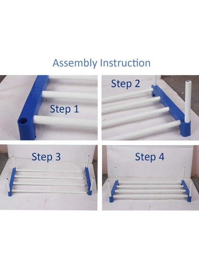 Ebee 4 Pair Metal Shoe Stand (Blue, 2 Shelves) - Image 4