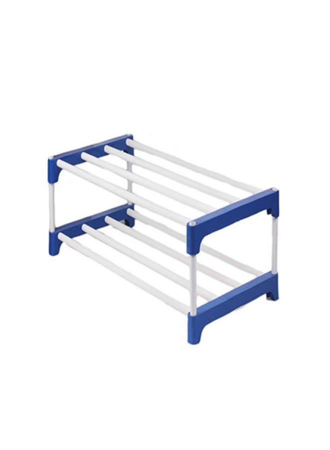 Ebee 4 Pair Metal Shoe Stand (Blue, 2 Shelves) - Image 2
