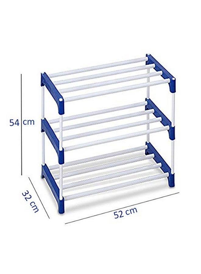 Ebee 4 Pair Metal Shoe Stand (Blue, 2 Shelves) - Image 3