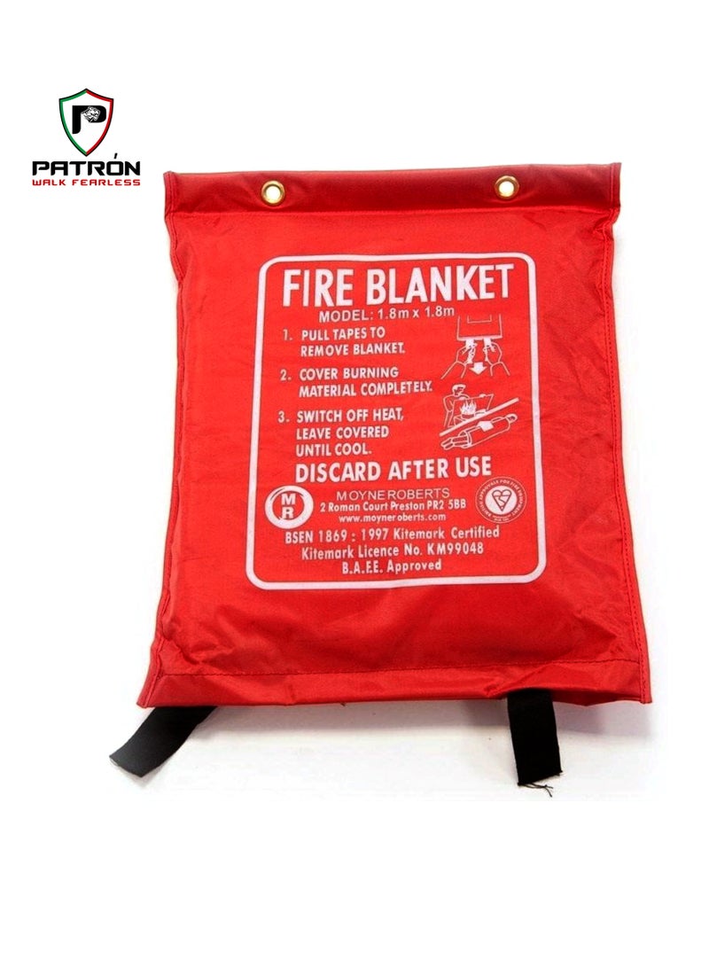 Patron Patron Heavy Duty Fire Blanket 6*6 Ft. (Bag Type) Flame Retardant Safety Blanket for Home Grill Car Office