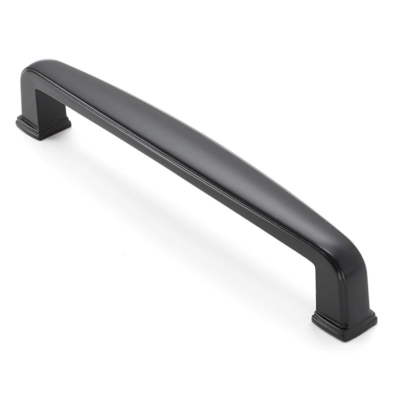 CAULDHAM 10 Pack Solid Kitchen Cabinet Handles 5 Hole Centers DrawerDoor Hardware Style T765 Matte Black