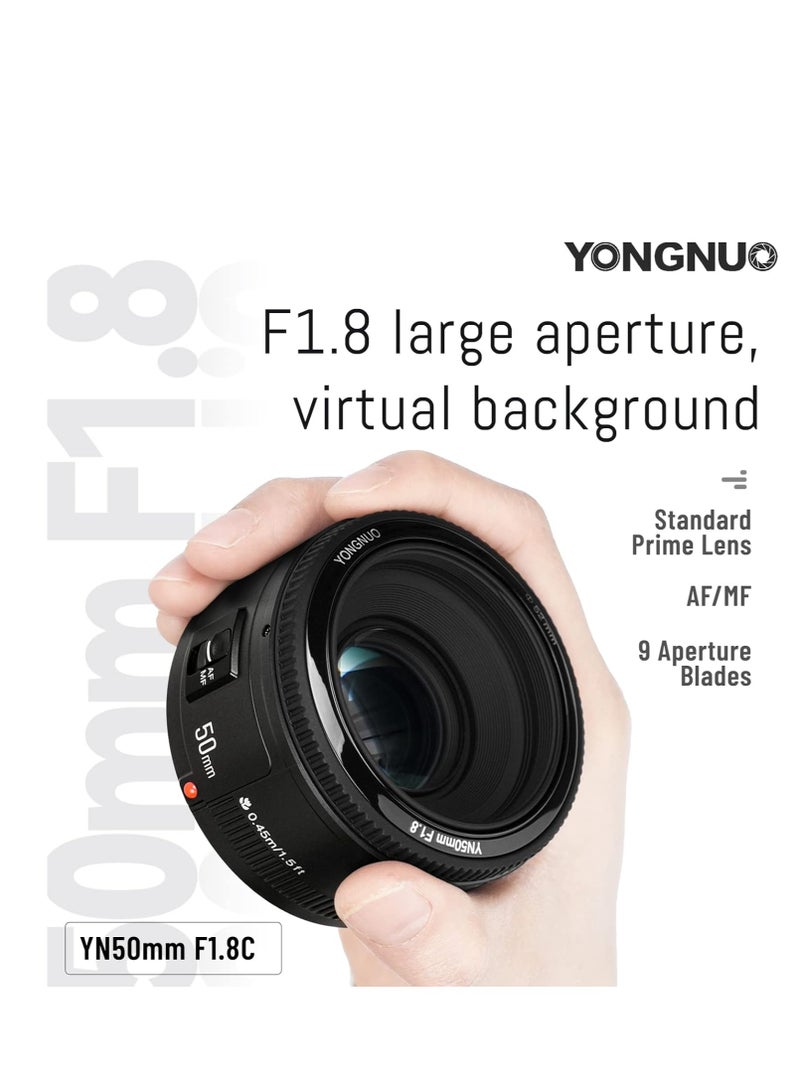 YONGNUO YONGNUO YN50mm F1.8 Autofocus Prime Lens for Canon EF Mount Cameras  - Image 2