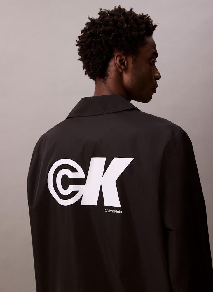 Calvin Klein Jeans Long Sleeve Nylon Check Graphic Jacket - Image 4