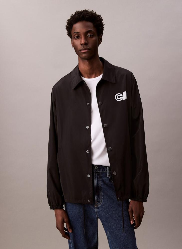 Calvin Klein Jeans Long Sleeve Nylon Check Graphic Jacket - Image 1