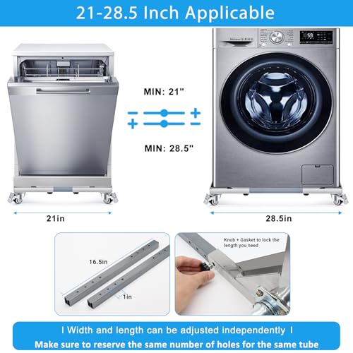 Nefish Upgraded Stainless Steel Appliance Dolly with Wheels 21-28 Inch Washing Machine Roller Heavy Duty 700 Lbs Furniture Cart with Wheel Flat Dollies for Washer and Dyer, Fridge, Cabinet, Boxes - Image 4