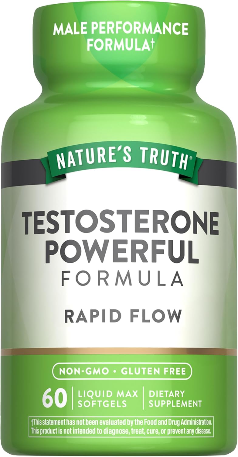 natures truth مكمل هرمون التستوستيرون للرجال من ناتشرز تروث 60 كبسولة لينة خالية من الكائنات المعدلة وراثيًا وخالية من الغلوتين - Image 1