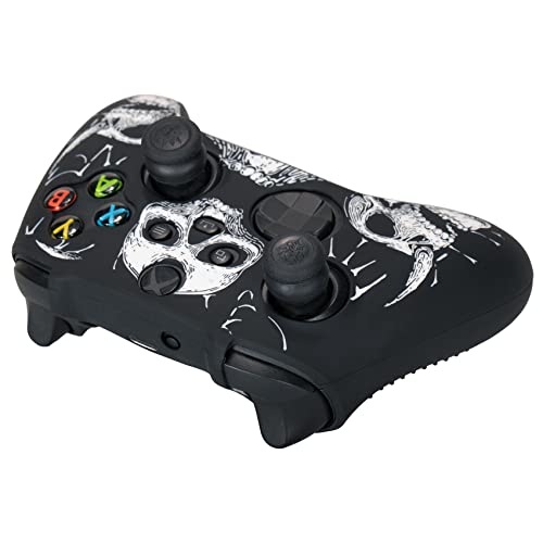 YoRHa Laser Carving Silicone Skin for Xbox Series X/S Controller x 1(Skulls Whitee) with Exclusive Thumb Grips x 8 - Image 5