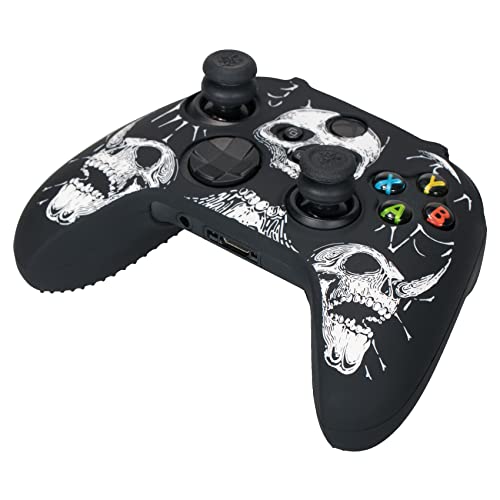 YoRHa Laser Carving Silicone Skin for Xbox Series X/S Controller x 1(Skulls Whitee) with Exclusive Thumb Grips x 8 - Image 4