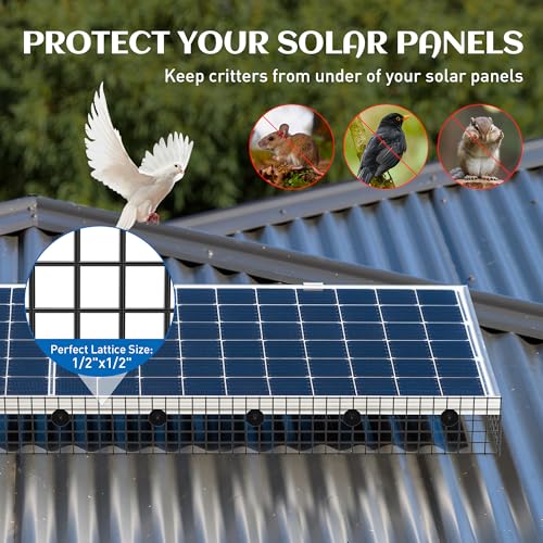 ZeroPone 6inch x 50ft Solar Panel Bird Guard, Critter Guard for Solar Panels with 50 Pcs Stainless Steel Fasteners, Removable PVC Coated Pigeon Netting Wire Roll for Squirrel, Bird, Critters Proofing - Image 3