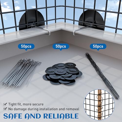 ZeroPone 6inch x 50ft Solar Panel Bird Guard, Critter Guard for Solar Panels with 50 Pcs Stainless Steel Fasteners, Removable PVC Coated Pigeon Netting Wire Roll for Squirrel, Bird, Critters Proofing - Image 4