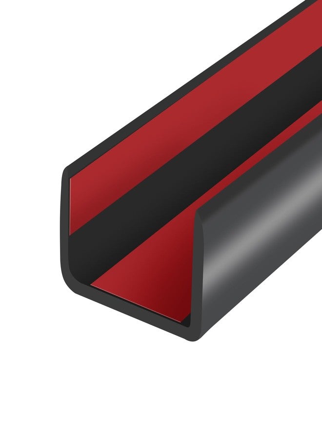 Protalwell Rubber Edge Trim, Self-Adhesive U Channel Edge Protector for Plywood, Cabinet, 1" Wood Edge Banding, Flexible Furniture Repair, EPDM Material, Fit 1"(25.4mm), Length 20Ft, Black Color - Image 1