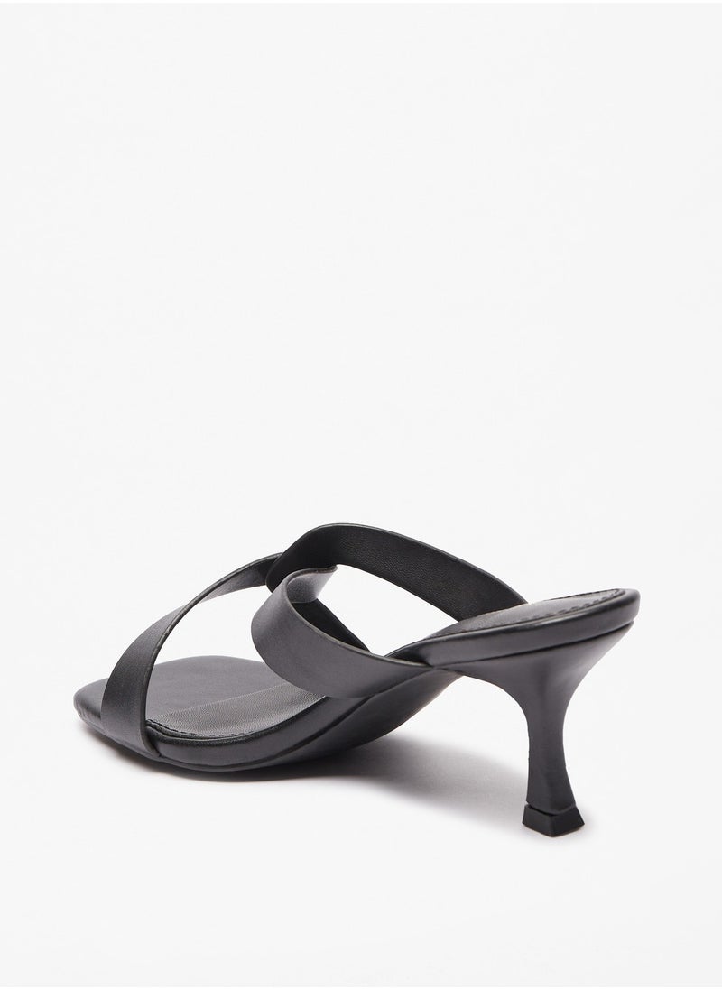 Flora Bella By Shoexpress - Womens Printed Slip-On Sandals with Kitten Heel - Image 1