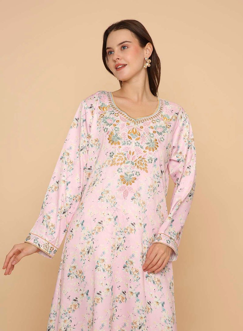 HANA & SARA Simple & Elegant long womens arabic kaftan jalabiya dress - Image 3