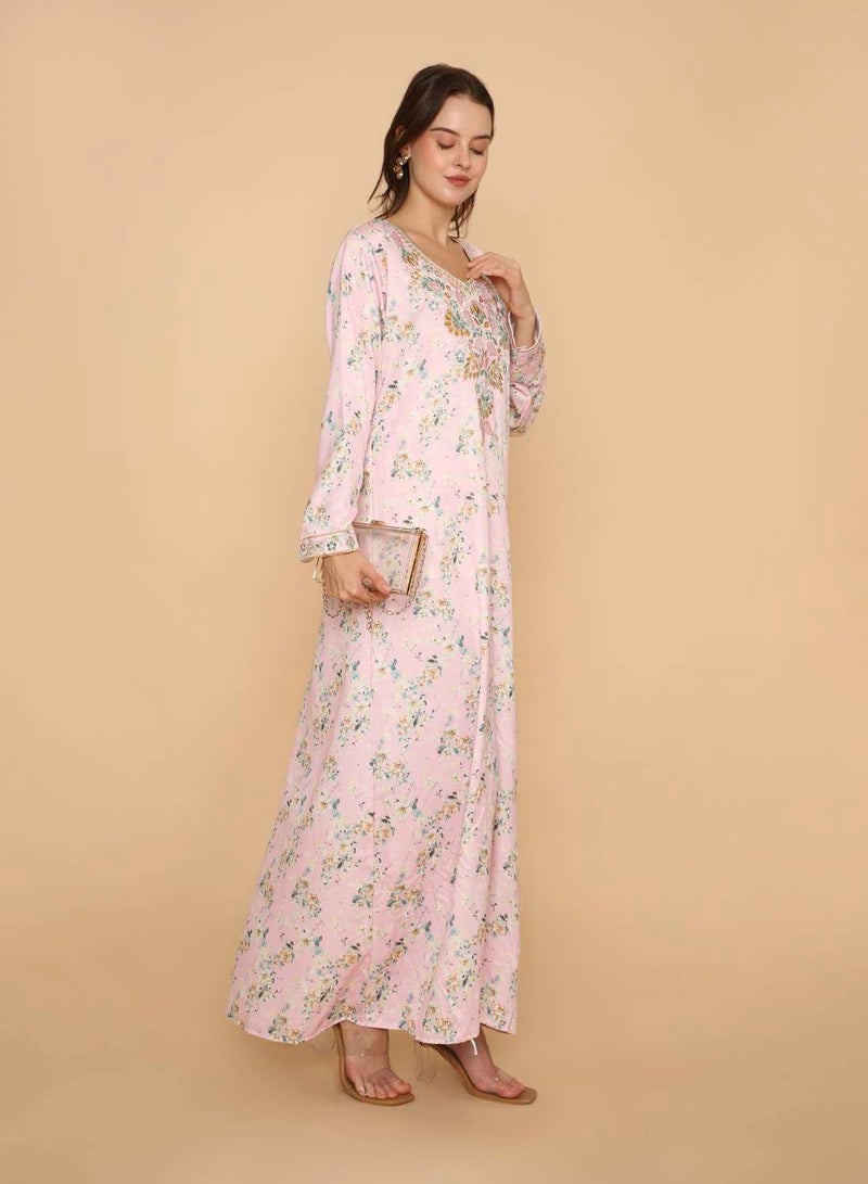HANA & SARA Simple & Elegant long womens arabic kaftan jalabiya dress - Image 4