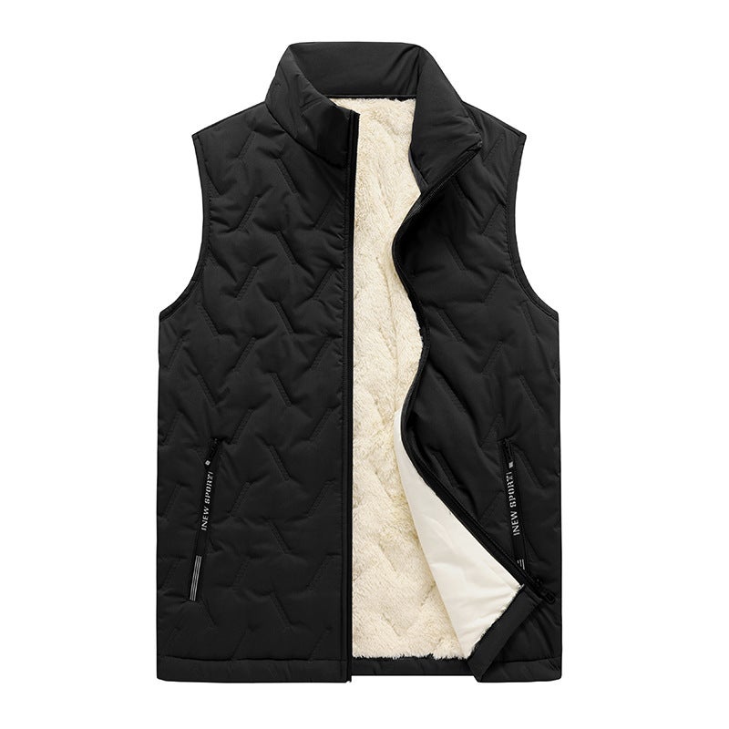 Mens Padded Down Vest Autumn Winter Casual Waistcoat Gray