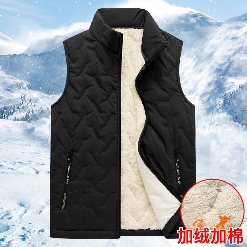 Mens Padded Down Vest Autumn Winter Casual Waistcoat Gray
