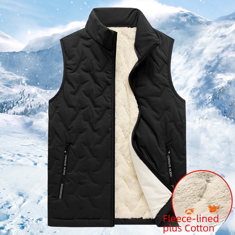 Mens Padded Down Vest Autumn Winter Casual Waistcoat Gray