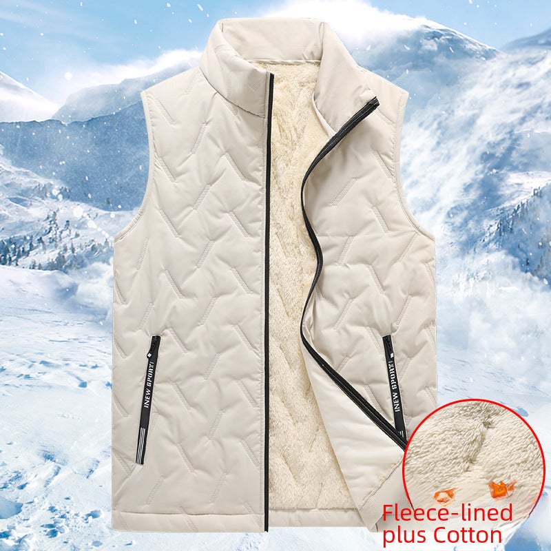 Mens Padded Down Vest Autumn Winter Casual Waistcoat Gray