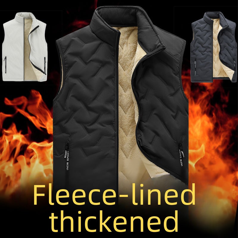 Mens Padded Down Vest Autumn Winter Casual Waistcoat Gray
