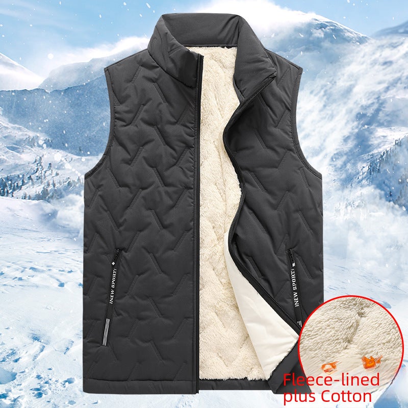 Mens Padded Down Vest Autumn Winter Casual Waistcoat Gray