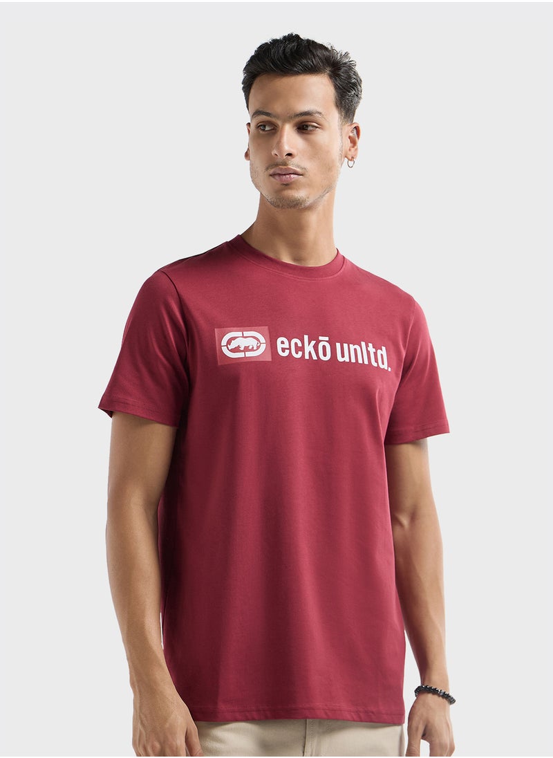FAV Ecko Printed T-shirt with Crew Neck and Short Slee  - Image 1