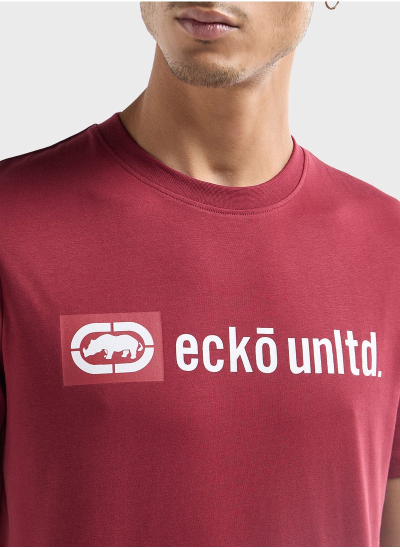 FAV Ecko Printed T-shirt with Crew Neck and Short Slee  - Image 3