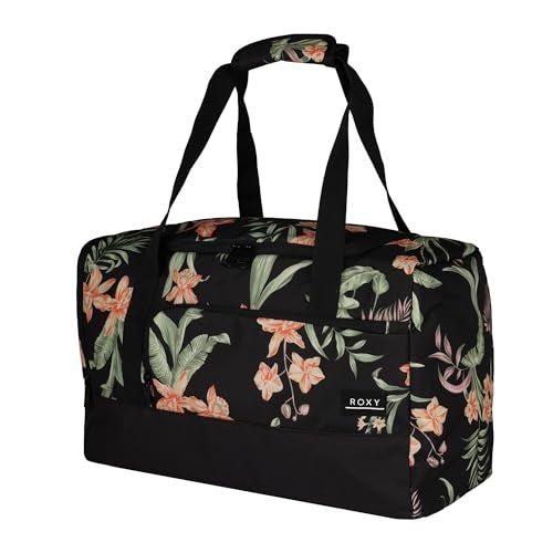 Roxy Duffel Bag Travel Work Gym Fitness Beach Everyday Carry Recycled Materials Anthracite Island Escape - Image 1
