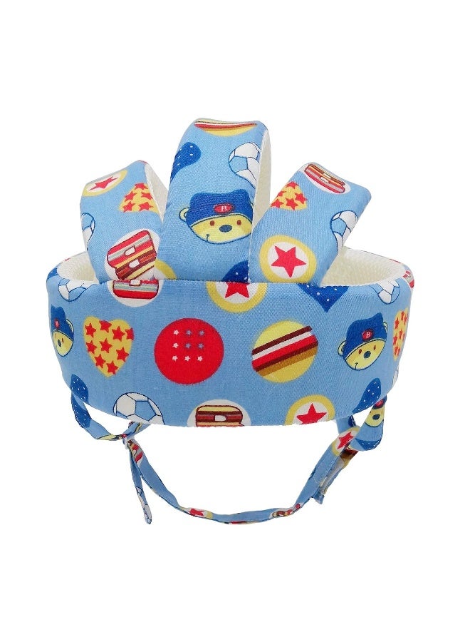 Ocanoiy Baby Safety Helmet Toddler Children Headguard Infant Head Cushion Protective Harnesses Cap Soft Adjustable Kid Safety Hat Head Protector (Football Blue) - Image 3