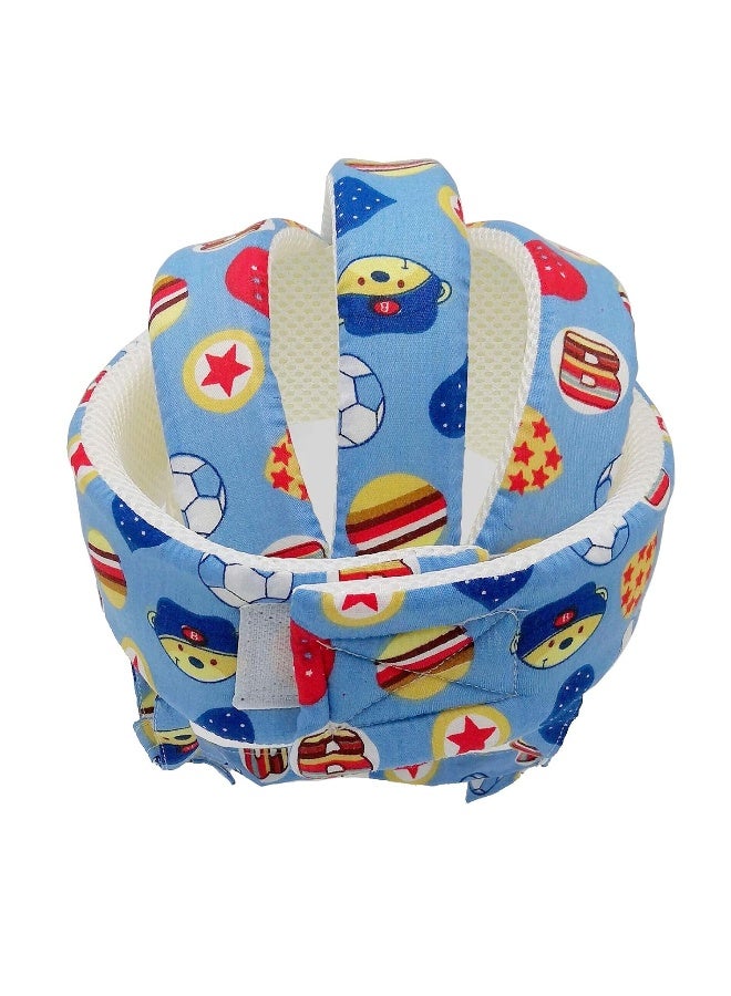 Ocanoiy Baby Safety Helmet Toddler Children Headguard Infant Head Cushion Protective Harnesses Cap Soft Adjustable Kid Safety Hat Head Protector (Football Blue) - Image 5