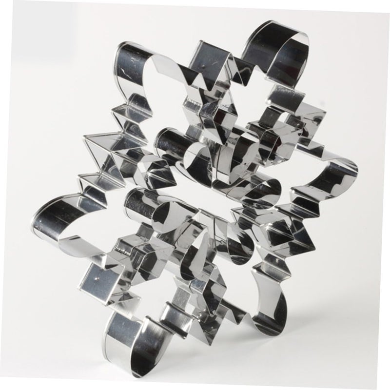 iplusmile 2pcs 3d Stainless Steel Snowflake Cookie Cutters Snowflake Biscuit Mold Christmas DIY Baking Tools for Holiday Cookies 20x17.5x2.5cm - Image 5