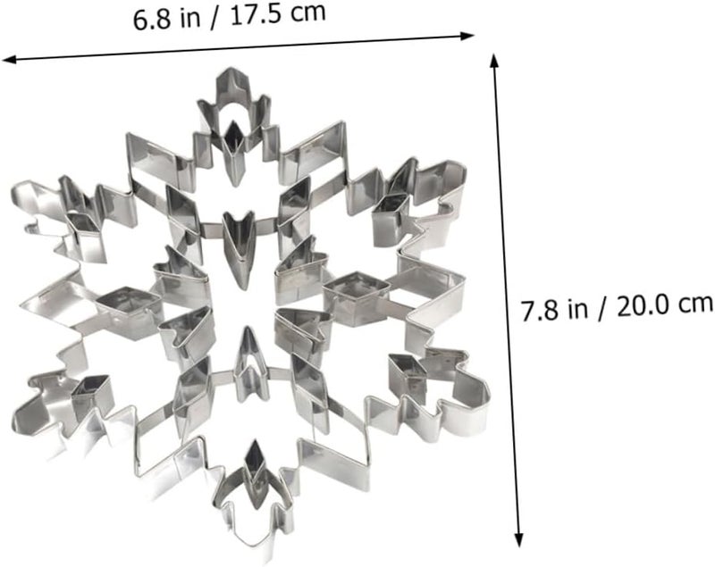 iplusmile 2pcs 3d Stainless Steel Snowflake Cookie Cutters Snowflake Biscuit Mold Christmas DIY Baking Tools for Holiday Cookies 20x17.5x2.5cm - Image 2