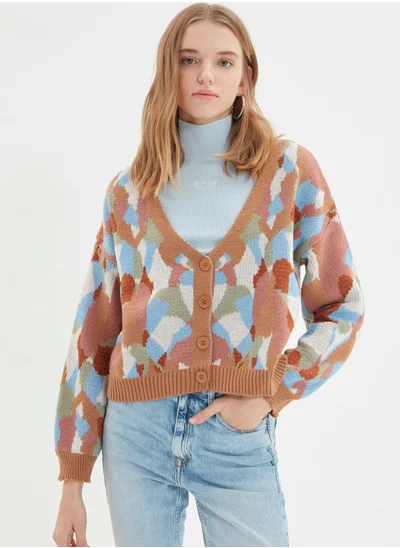 trendyol Jacquard Knitted Cardigan