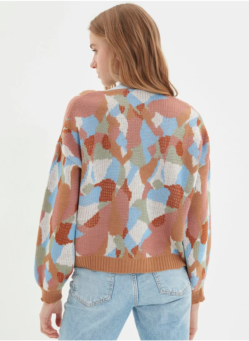 trendyol Jacquard Knitted Cardigan