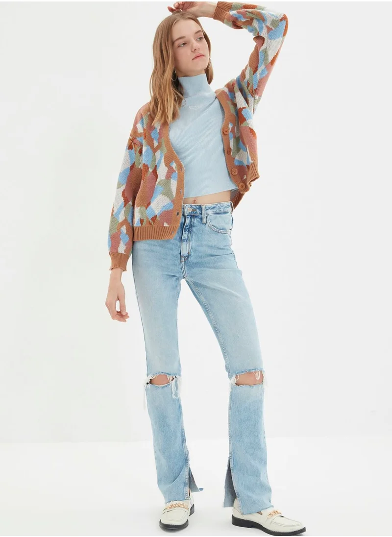 trendyol Jacquard Knitted Cardigan