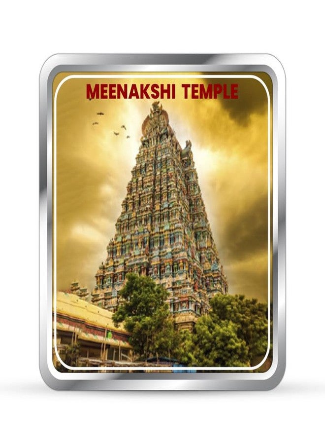 Silviya BIS Hallmarked Square Shape 999 Pure Silver Meenakshi Amman Temple Coin (20 Gram) | Hindu Religious Gift | Divine Blessings | Home Decor | Ideal Keepsake | With Authenticity Certificate - Image 2