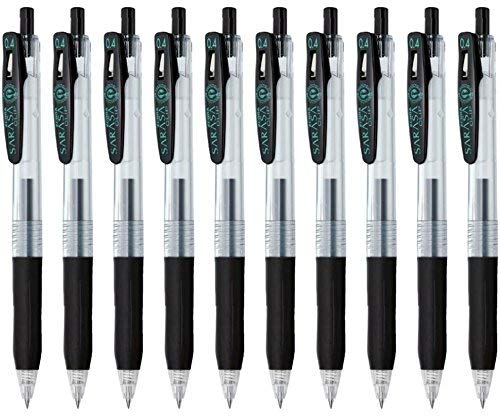 Zebra Technologies Zebra Sarasa Clip 0.4 Retractable Gel Ink Pen, Rubber Grip, 0.4mm, Black Ink, Value Set of 10 - Image 1