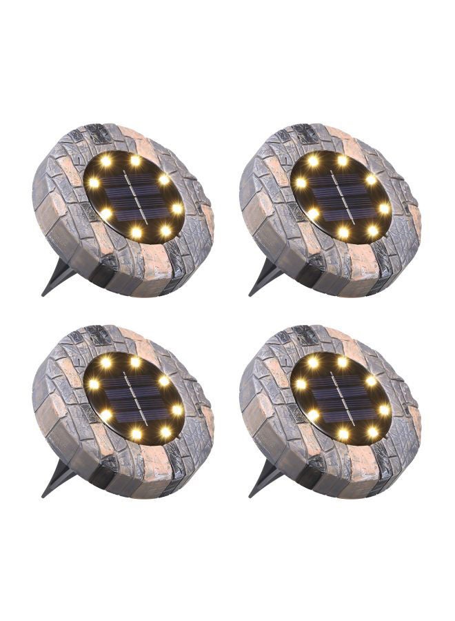 NIBEMINENT 4-Piece Solar Powered Ground Garden LED Light Set Warm White 13.2x12.2x12.2centimeter  - Image 1