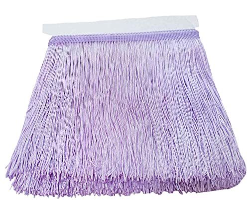 LauthenS 10 Yards of 6 Chainette Fringe Trim Tassel Sewing Trim for DIY Craft Latin Dress Lamp Shade Decoration Lavender